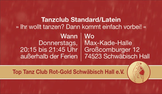 Visitenkarte Tanzclub Standard/Latein